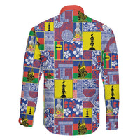 New Caledonia Joyeux Noel Family Matching Long Sleeve Bodycon Dress and Hawaiian Shirt Pacific Patchwork Xmas Vibes - Polynesian Pride