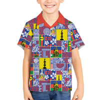 New Caledonia Joyeux Noel Family Matching Long Sleeve Bodycon Dress and Hawaiian Shirt Pacific Patchwork Xmas Vibes - Polynesian Pride