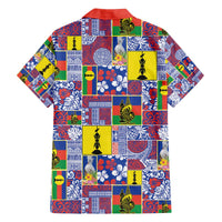 New Caledonia Joyeux Noel Family Matching Off The Shoulder Long Sleeve Dress and Hawaiian Shirt Pacific Patchwork Xmas Vibes - Polynesian Pride