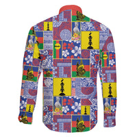 New Caledonia Joyeux Noel Family Matching Off The Shoulder Long Sleeve Dress and Hawaiian Shirt Pacific Patchwork Xmas Vibes - Polynesian Pride