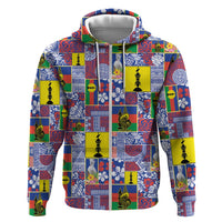 New Caledonia Joyeux Noel Hoodie Pacific Patchwork Xmas Vibes - Polynesian Pride