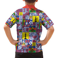 New Caledonia Joyeux Noel Kid Hawaiian Shirt Pacific Patchwork Xmas Vibes LT9 - Polynesian Pride
