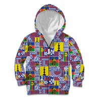 New Caledonia Joyeux Noel Kid Hoodie Pacific Patchwork Xmas Vibes - Polynesian Pride