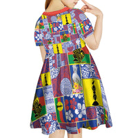 New Caledonia Joyeux Noel Kid Short Sleeve Dress Pacific Patchwork Xmas Vibes LT9 - Polynesian Pride
