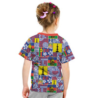 New Caledonia Joyeux Noel Kid T Shirt Pacific Patchwork Xmas Vibes - Polynesian Pride