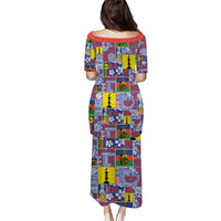 New Caledonia Joyeux Noel Puletasi Pacific Patchwork Xmas Vibes - Polynesian Pride