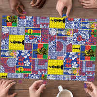 New Caledonia Joyeux Noel Puzzle Pacific Patchwork Xmas Vibes - Polynesian Pride