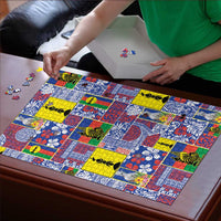 New Caledonia Joyeux Noel Puzzle Pacific Patchwork Xmas Vibes - Polynesian Pride