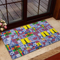 New Caledonia Joyeux Noel Rubber Doormat Pacific Patchwork Xmas Vibes - Polynesian Pride