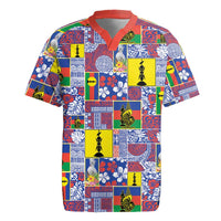 New Caledonia Joyeux Noel Rugby Jersey Pacific Patchwork Xmas Vibes - Polynesian Pride
