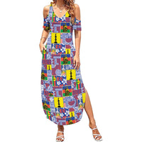 New Caledonia Joyeux Noel Summer Maxi Dress Pacific Patchwork Xmas Vibes - Polynesian Pride
