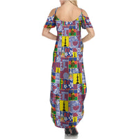 New Caledonia Joyeux Noel Summer Maxi Dress Pacific Patchwork Xmas Vibes - Polynesian Pride
