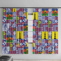 New Caledonia Joyeux Noel Window Curtain Pacific Patchwork Xmas Vibes - Polynesian Pride