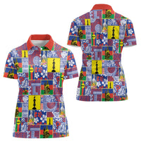 New Caledonia Joyeux Noel Women Polo Shirt Pacific Patchwork Xmas Vibes LT9 - Polynesian Pride