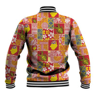 Niue Monuina e Kilisimasi Baseball Jacket Pacific Patchwork Xmas Vibes - Polynesian Pride