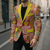 Niue Monuina e Kilisimasi Blazer Pacific Patchwork Xmas Vibes - Polynesian Pride