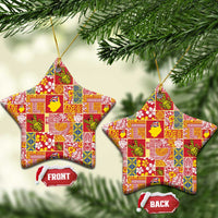 Niue Monuina e Kilisimasi Ceramic Ornament Pacific Patchwork Xmas Vibes - Polynesian Pride