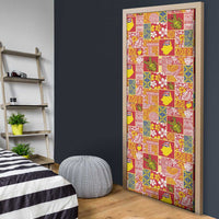 Niue Monuina e Kilisimasi Door Cover Pacific Patchwork Xmas Vibes - Polynesian Pride
