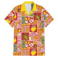 Niue Monuina e Kilisimasi Family Matching Off The Shoulder Long Sleeve Dress and Hawaiian Shirt Pacific Patchwork Xmas Vibes - Polynesian Pride