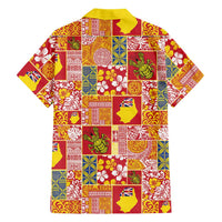 Niue Monuina e Kilisimasi Family Matching Off The Shoulder Long Sleeve Dress and Hawaiian Shirt Pacific Patchwork Xmas Vibes - Polynesian Pride