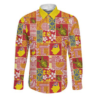 Niue Monuina e Kilisimasi Family Matching Off The Shoulder Long Sleeve Dress and Hawaiian Shirt Pacific Patchwork Xmas Vibes - Polynesian Pride