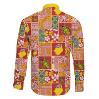 Niue Monuina e Kilisimasi Family Matching Off The Shoulder Long Sleeve Dress and Hawaiian Shirt Pacific Patchwork Xmas Vibes - Polynesian Pride