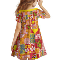 Niue Monuina e Kilisimasi Family Matching Puletasi and Hawaiian Shirt Pacific Patchwork Xmas Vibes LT9 - Polynesian Pride