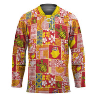 Niue Monuina e Kilisimasi Hockey Jersey Pacific Patchwork Xmas Vibes - Polynesian Pride