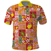 Niue Monuina e Kilisimasi Polo Shirt Pacific Patchwork Xmas Vibes - Polynesian Pride