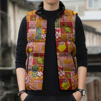 Niue Monuina e Kilisimasi Sleeveless Puffer Jacket Pacific Patchwork Xmas Vibes - Polynesian Pride