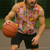 Niue Monuina e Kilisimasi Sleeveless Zip Hoodie Pacific Patchwork Xmas Vibes LT9 - Polynesian Pride