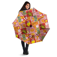 Niue Monuina e Kilisimasi Umbrella Pacific Patchwork Xmas Vibes - Polynesian Pride
