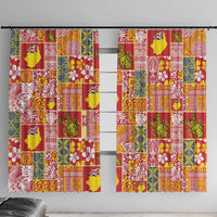 Niue Monuina e Kilisimasi Window Curtain Pacific Patchwork Xmas Vibes - Polynesian Pride