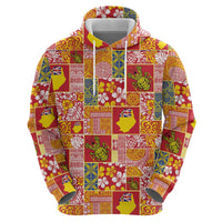 Niue Monuina e Kilisimasi Zip Hoodie Pacific Patchwork Xmas Vibes - Polynesian Pride
