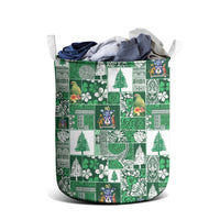 Norfolk Island Meri Krismas Laundry Basket Pacific Patchwork Xmas Vibes - Polynesian Pride