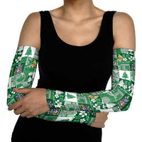 Norfolk Island Meri Krismas Arm Sleeves Pacific Patchwork Xmas Vibes - Polynesian Pride