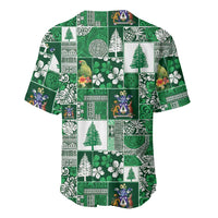 Norfolk Island Meri Krismas Baseball Jersey Pacific Patchwork Xmas Vibes - Polynesian Pride