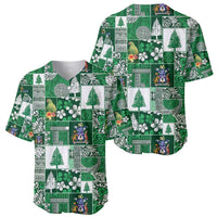 Norfolk Island Meri Krismas Baseball Jersey Pacific Patchwork Xmas Vibes - Polynesian Pride