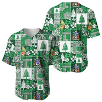 Norfolk Island Meri Krismas Baseball Jersey Pacific Patchwork Xmas Vibes - Polynesian Pride
