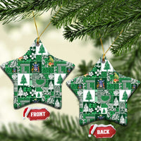 Norfolk Island Meri Krismas Ceramic Ornament Pacific Patchwork Xmas Vibes - Polynesian Pride