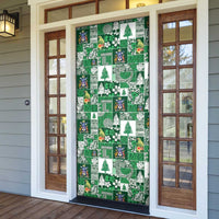 Norfolk Island Meri Krismas Door Cover Pacific Patchwork Xmas Vibes - Polynesian Pride