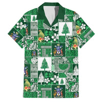 Norfolk Island Meri Krismas Family Matching Long Sleeve Bodycon Dress and Hawaiian Shirt Pacific Patchwork Xmas Vibes - Polynesian Pride