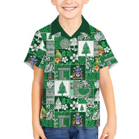 Norfolk Island Meri Krismas Family Matching Long Sleeve Bodycon Dress and Hawaiian Shirt Pacific Patchwork Xmas Vibes - Polynesian Pride