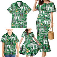 Norfolk Island Meri Krismas Family Matching Mermaid Dress and Hawaiian Shirt Pacific Patchwork Xmas Vibes - Polynesian Pride
