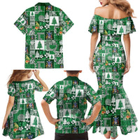 Norfolk Island Meri Krismas Family Matching Mermaid Dress and Hawaiian Shirt Pacific Patchwork Xmas Vibes - Polynesian Pride