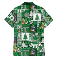 Norfolk Island Meri Krismas Family Matching Off Shoulder Maxi Dress and Hawaiian Shirt Pacific Patchwork Xmas Vibes - Polynesian Pride