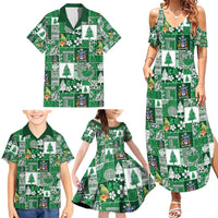 Norfolk Island Meri Krismas Family Matching Summer Maxi Dress and Hawaiian Shirt Pacific Patchwork Xmas Vibes - Polynesian Pride