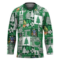 Norfolk Island Meri Krismas Hockey Jersey Pacific Patchwork Xmas Vibes - Polynesian Pride