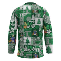 Norfolk Island Meri Krismas Hockey Jersey Pacific Patchwork Xmas Vibes - Polynesian Pride