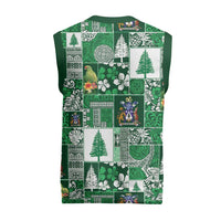 Norfolk Island Meri Krismas Christmas Knitted V-Neck Vest Pacific Patchwork Xmas Vibes - Polynesian Pride